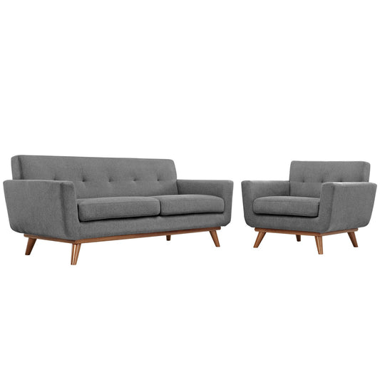 home office desk chairs | CasaFoyer Engage Sofa Set | Curved Design | Dual Cushions | Tufted Buttons | Cherry Wood Legs | Perfect for Lounging & Conversations | casafoyer.myshopify.com