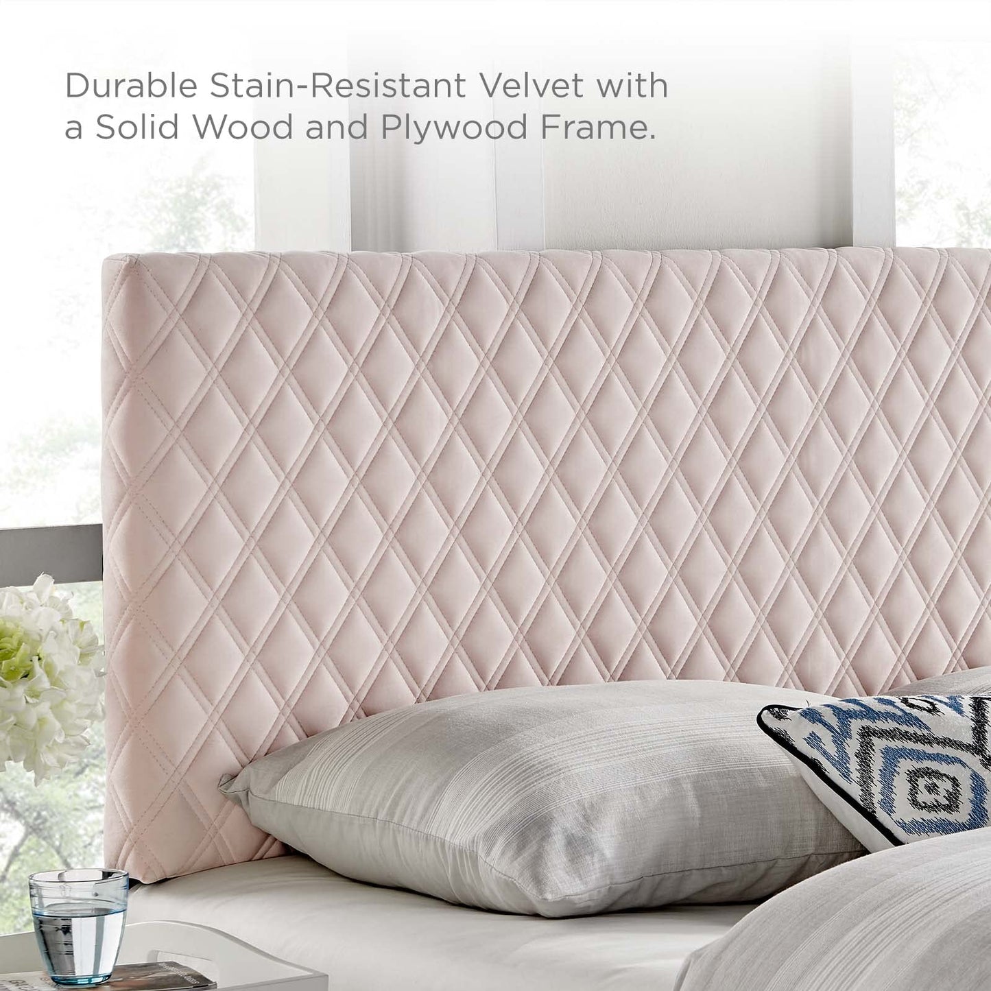 headboards | CasaFoyer Angela Tufted Diamond Lattice Performance Velvet Full/Queen Headboard | Textured Diamond Pattern | Adjustable Height | High-Quality Upholstery | Sturdy Wood Construction | Ultimate Comfort | Complete Bedroom Upgrade | casafoyer.myshopify.com
