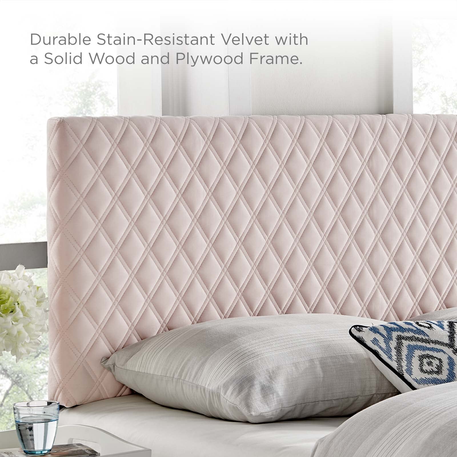 headboards | CasaFoyer Angela Tufted Diamond Lattice Performance Velvet Full/Queen Headboard | Textured Diamond Pattern | Adjustable Height | High-Quality Upholstery | Sturdy Wood Construction | Ultimate Comfort | Complete Bedroom Upgrade | casafoyer.myshopify.com