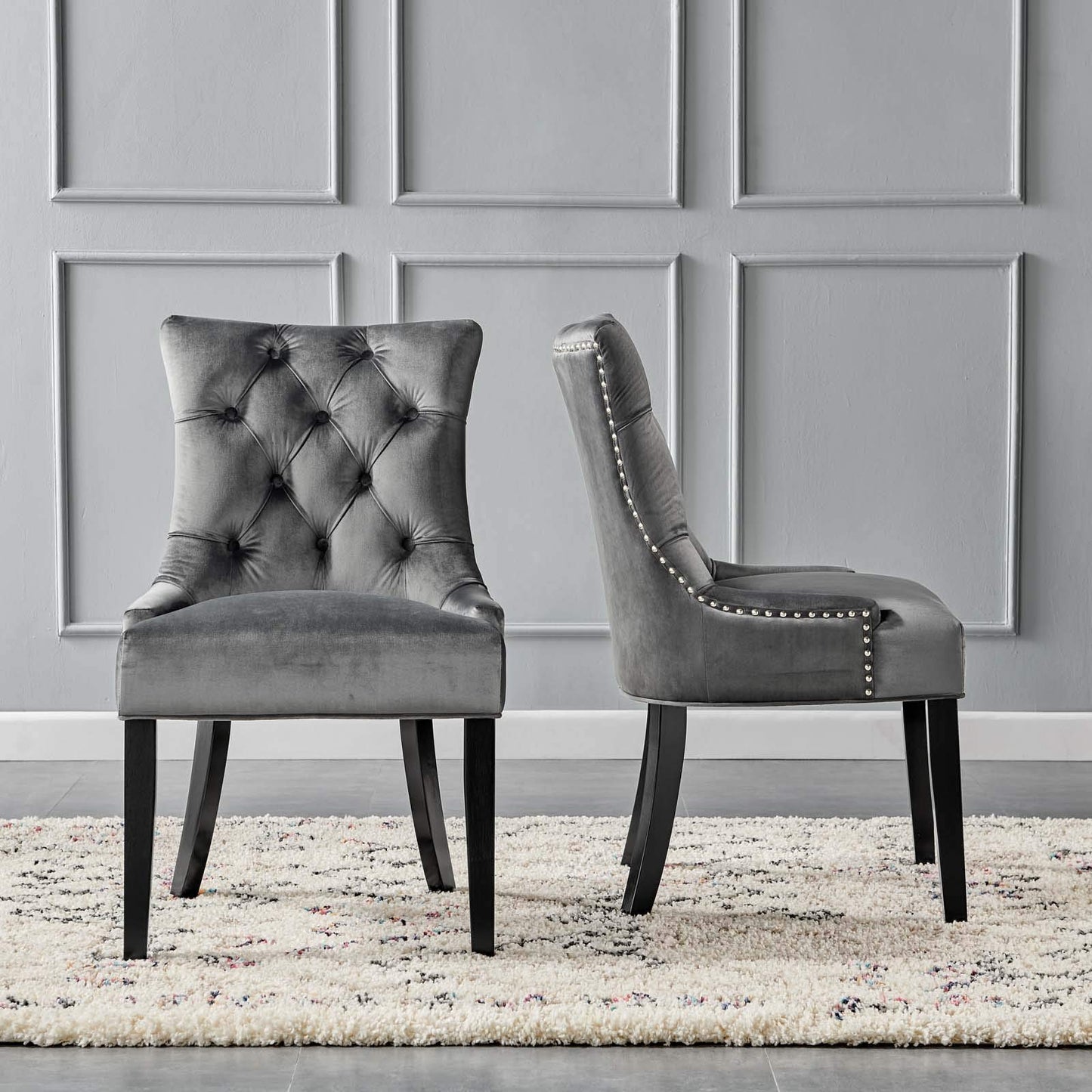 home office desk chairs | CasaFoyer Regent Tufted Button Upholstered Performance Velvet Dining Chair | Set of 2 | Mint | Stain-Resistant | Foam Padded | 500 lbs Capacity | casafoyer.myshopify.com