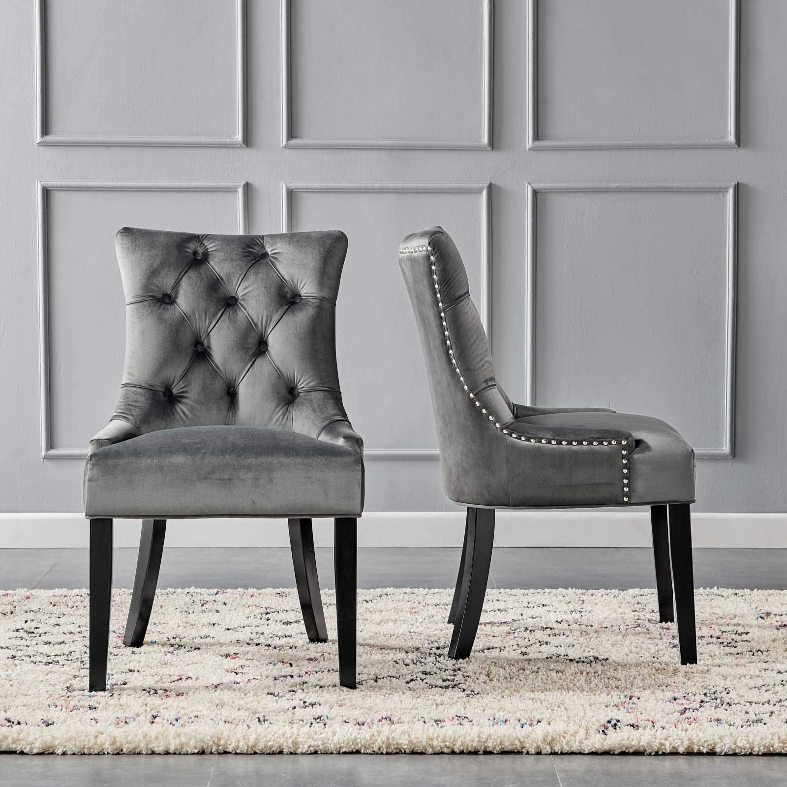 home office desk chairs | CasaFoyer Regent Tufted Button Upholstered Performance Velvet Dining Chair | Set of 2 | Mint | Stain-Resistant | Foam Padded | 500 lbs Capacity | casafoyer.myshopify.com