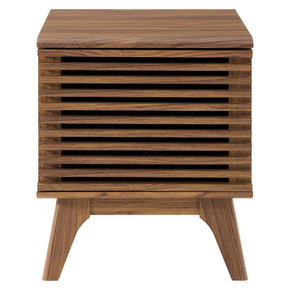 kitchen and dining room sets | CasaFoyer Render Vinyl Record Display Stand | Mid-Century Style | Walnut Grain Laminate | Ample Storage | Metal Dividers | Tapered Wood Legs | casafoyer.myshopify.com