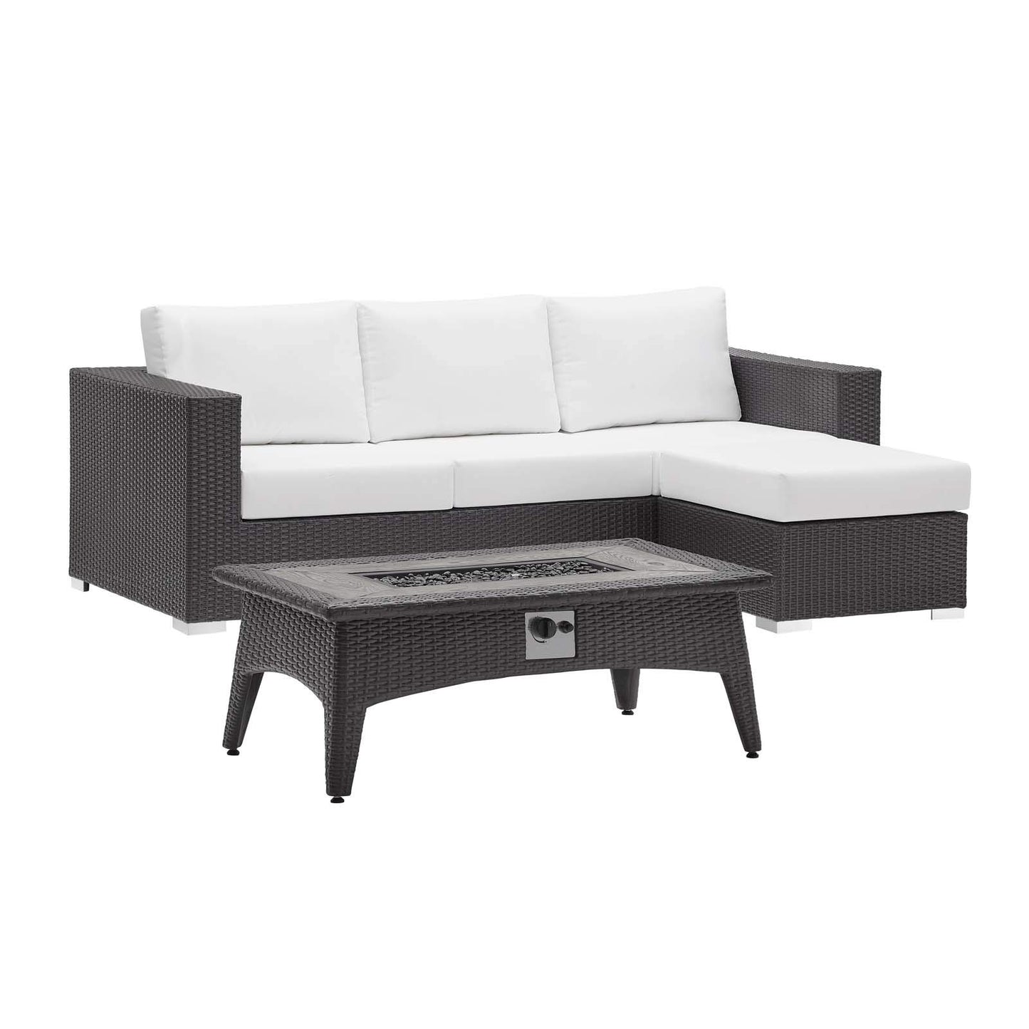fire pits | Ergode Convene Outdoor Patio Furniture Set | Fire Table | Stylish Aluminum Frames | Durable Synthetic Wicker Rattan | Water & UV-Resistant Cushions | CSA Certified Safety | 40,000 BTU Burner | 8-16 Hours Burn Time | casafoyer.myshopify.com