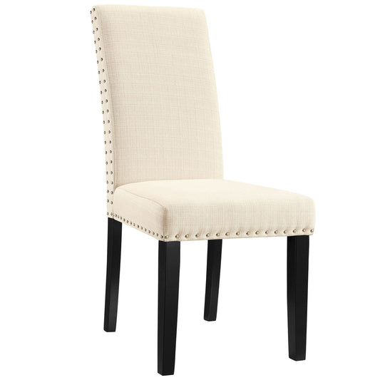 Chair | Parcel Upholstered Fabric Dining Room Side Chair | Elegant Nailhead Trim | Dense Foam Padding | Espresso Stained Wood Legs | 285 lbs Weight Capacity | casafoyer.myshopify.com