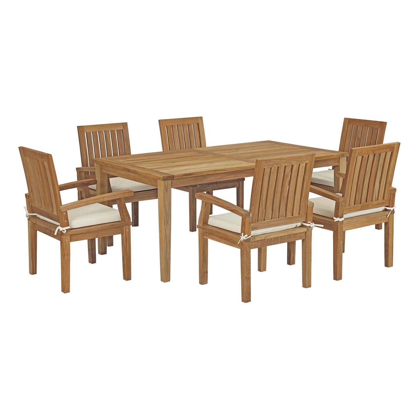 kitchen and dining room sets | CasaFoyer Ultimate Luxury Teak Wood Outdoor Set | Marina Collection | Sturdy Construction | All-Weather Cushions | 7 Piece Dining Set | casafoyer.myshopify.com