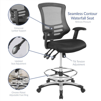 home office desk chairs | CasaFoyer Calibrate Office Chair | Adjustable Armrests | Breathable Mesh Back | Waterfall Seat | 360 Swivel | User-Friendly & Durable | Black | casafoyer.myshopify.com