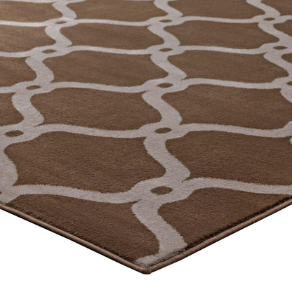 Carpet & Rugs | CasaFoyer Beltara Chain Link Transitional Trellis Area Rug | Durable, Stain Resistant | 8x10 | Dark Tan & Beige | casafoyer.myshopify.com