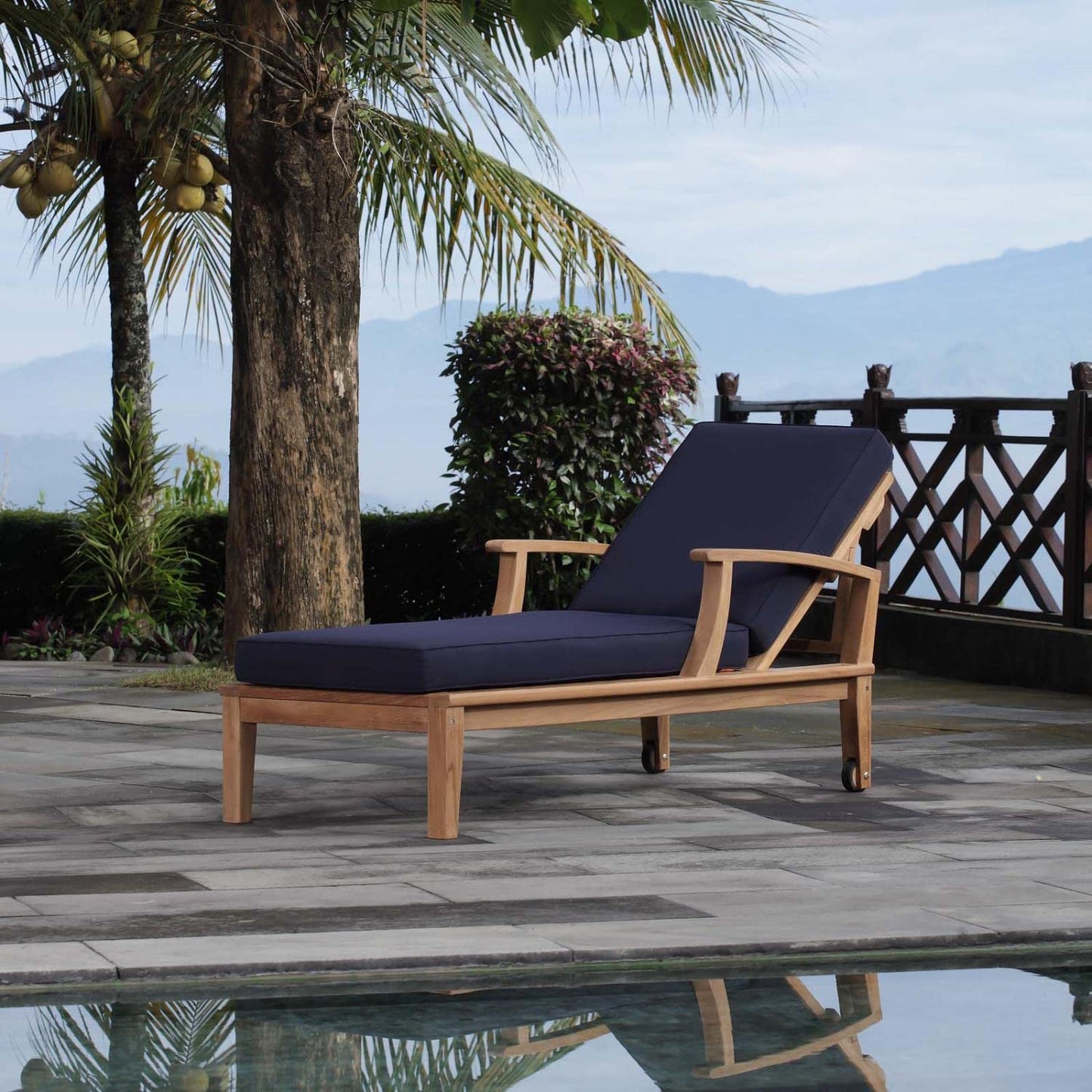 executive chairs | CasaFoyer Marina Teak Wood Outdoor Patio Single Chaise Lounge Chair | Luxury & Comfort | All-Weather Cushions | Assembly Required | casafoyer.myshopify.com