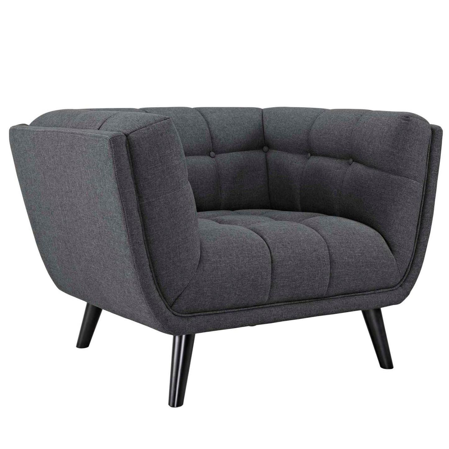 kitchen and dining room sets | CasaFoyer Bestow Collection | Upholstered Sofa & Armchair Set - Gray | Polyester Fabric | Button Tufting | Splayed Legs | Mid-Century Modern Farmhouse | 3 Piece | casafoyer.myshopify.com