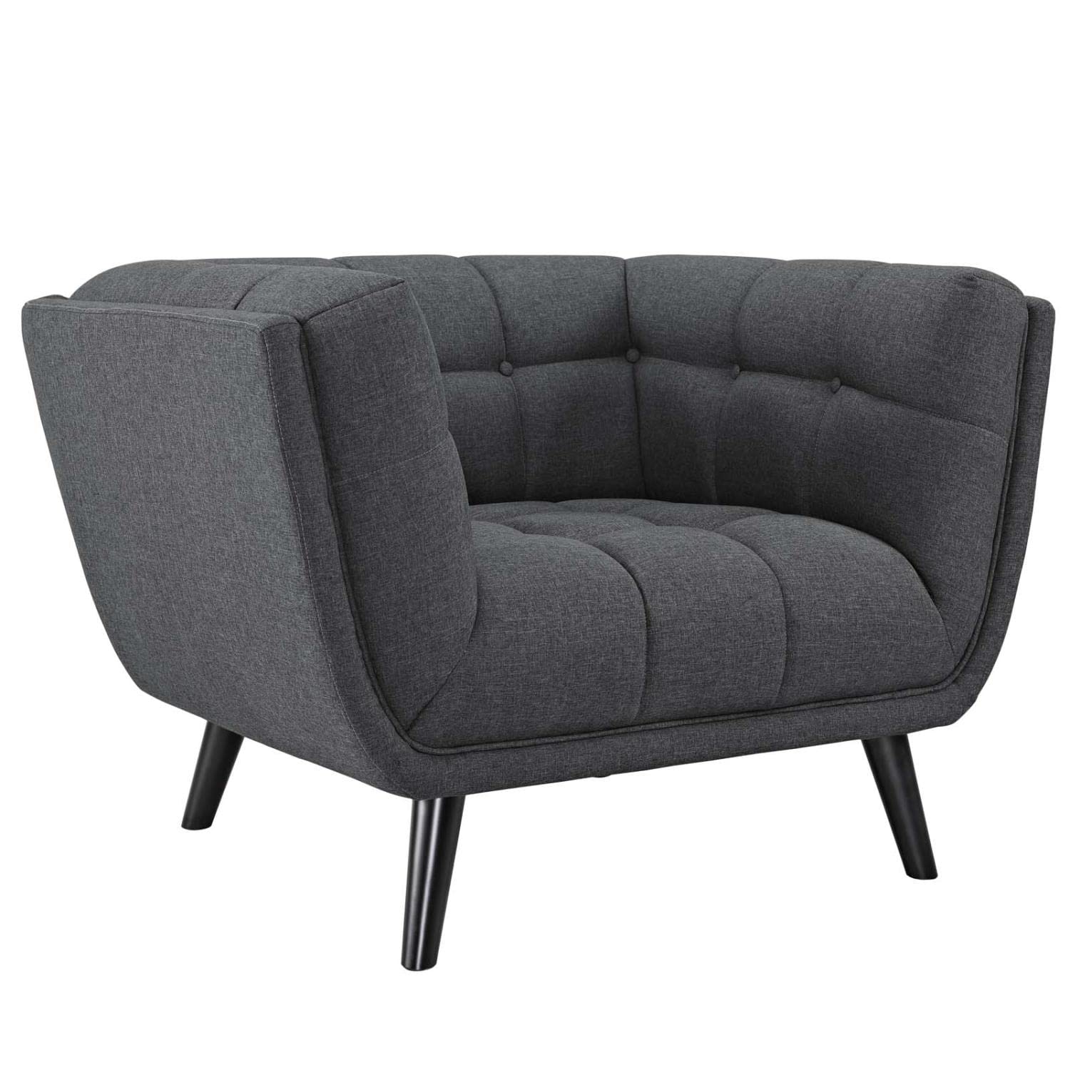 kitchen and dining room sets | CasaFoyer Bestow Collection | Upholstered Sofa & Armchair Set - Gray | Polyester Fabric | Button Tufting | Splayed Legs | Mid-Century Modern Farmhouse | 3 Piece | casafoyer.myshopify.com