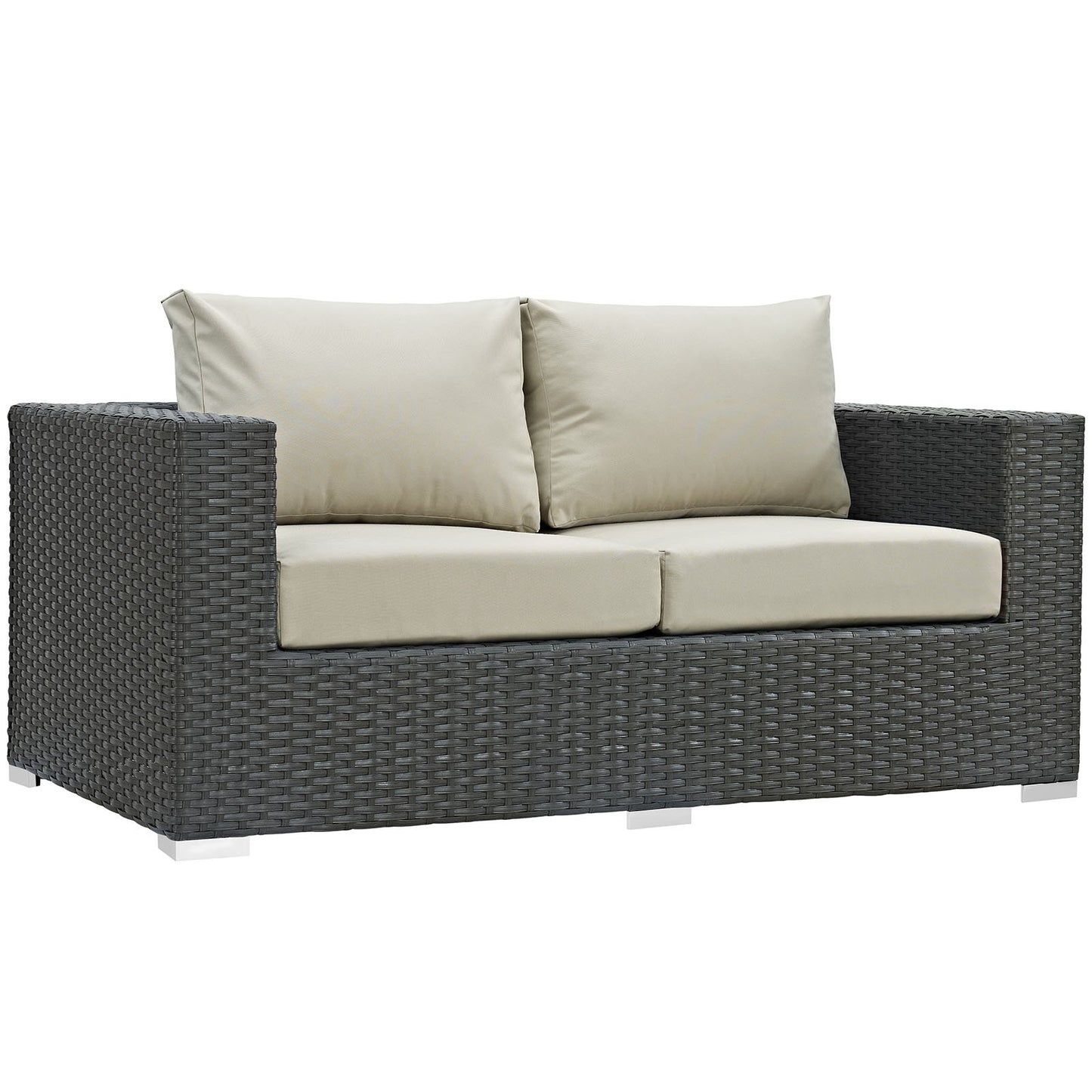 Patio Furniture Sets | Sojourn Outdoor Patio Loveseat | Sunbrella Cushions | Synthetic Rattan | UV Protection | Aluminum Frame | Ideal for Patio, Backyard, Poolside | casafoyer.myshopify.com