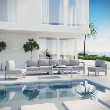 kitchen and dining room sets | CasaFoyer Shore Outdoor Patio Collection | Aluminum Sectional Sofa Set - Weatherproof & Durable | Includes Coffee Table & Loveseats | casafoyer.myshopify.com