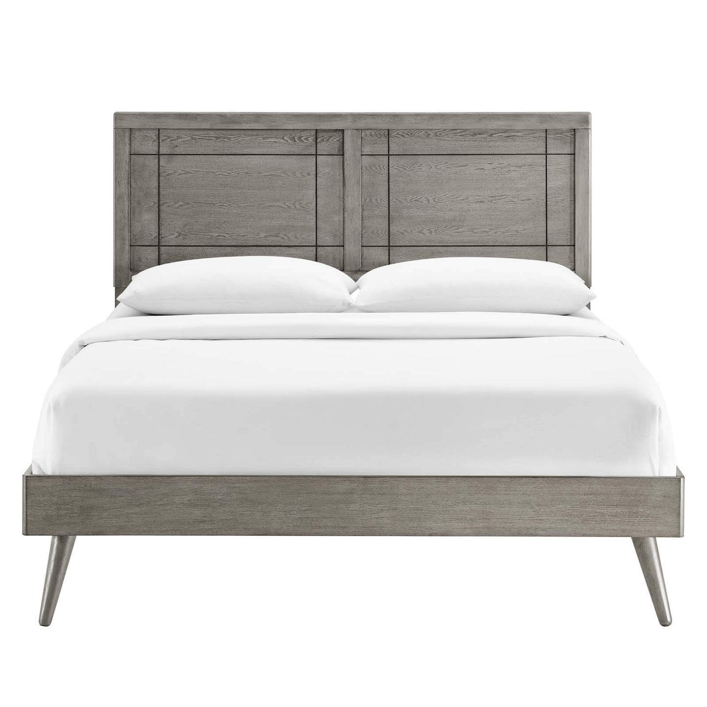 adjustable bed bases | CasaFoyer Marlee Wood Queen Platform Bed | Modern Design | Retro Details | Organic Aesthetics | Durable Construction | No Box Spring Needed | Accommodates Various Mattresses | Easy Assembly | Gray | casafoyer.myshopify.com