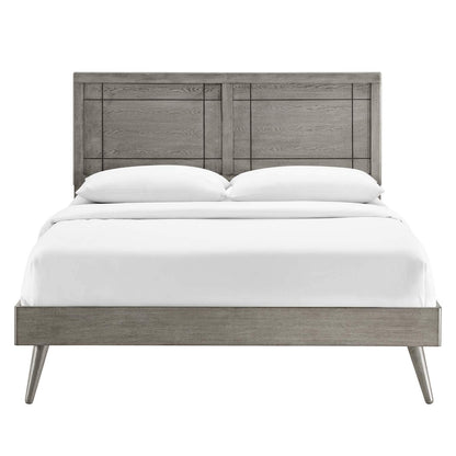 adjustable bed bases | CasaFoyer Marlee Wood Queen Platform Bed | Modern Design | Retro Details | Organic Aesthetics | Durable Construction | No Box Spring Needed | Accommodates Various Mattresses | Easy Assembly | Gray | casafoyer.myshopify.com