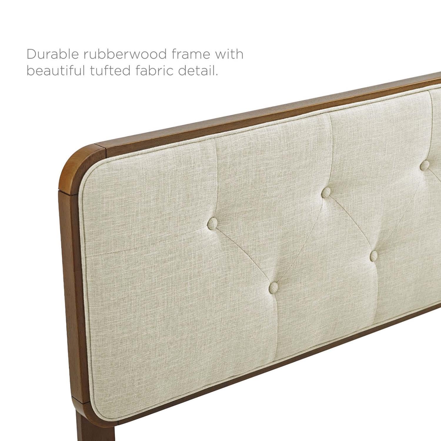 headboards | CasaFoyer Collins Tufted Wood Queen Headboard | Modern Retro Style | Organic Aesthetics | Walnut Beige | Interchangeable with Billie & Margo Collections | Durable Construction | Customizable Look | casafoyer.myshopify.com