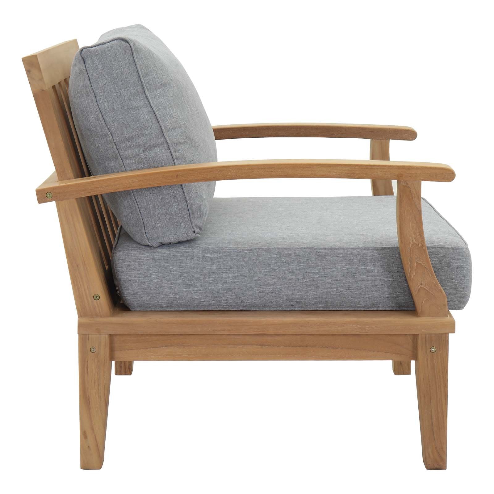 Chair | Marina Teak Wood Outdoor Patio Arm Chair | Luxury Seating for Outdoors | Durable Teak Construction | All-Weather Cushions | Assembly Required | casafoyer.myshopify.com