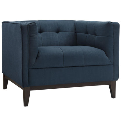 home office desk chairs | CasaFoyer Serve Armchair | Tufted Buttons | Polyester Upholstery | Comfortable Foam Cushioning | Walnut Stained Legs | Ideal for Living Rooms & Reception Areas | casafoyer.myshopify.com