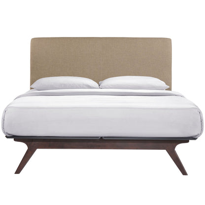 adjustable bed bases | CasaFoyer Tracy Queen Size Platform Bed | Toffee Brown Stained | Durable MDF | Open Design | Foam Padded Headboard | Easy Assembly | Spot Clean | No Boxspring Needed | casafoyer.myshopify.com