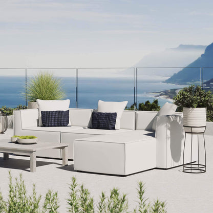 kitchen and dining room sets | CasaFoyer Outdoor Patio Saybrook Upholstered 4-Piece Sectional Sofa | Comfortable | Durable | Weather-Resistant | Elegant Design | Porch, Deck, Poolside, Patio | Includes Armless Chair, Ottoman, Corner Chairs | Supports up to 300 lbs | White | casafoyer.myshopify.com