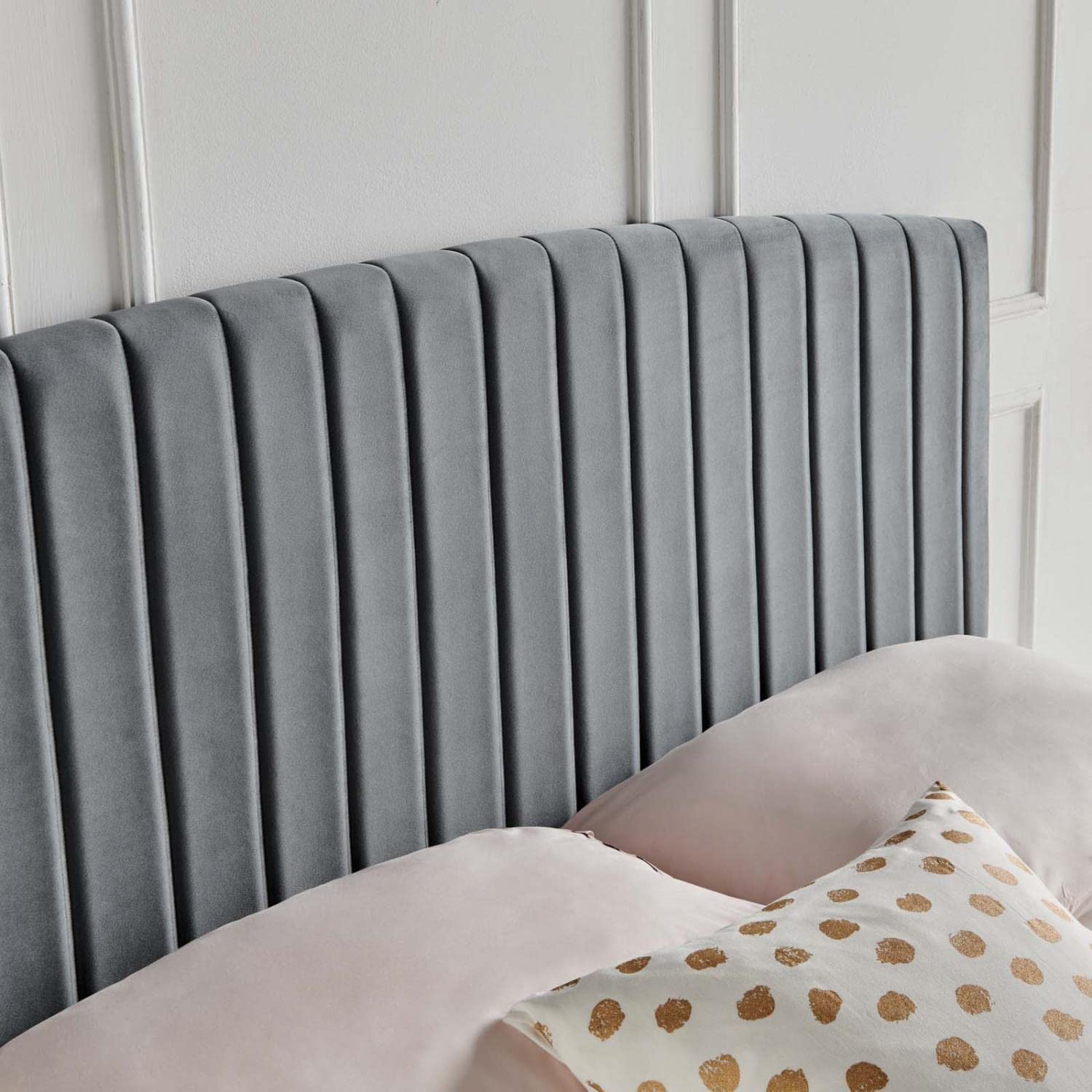 headboards | CasaFoyer Rebecca Twin Channel Tufted Performance Velvet Upholstered Headboard | Elegant, Durable, Stylish | Perfect for Guest, Teen, Kid Bedrooms | Charcoal | casafoyer.myshopify.com