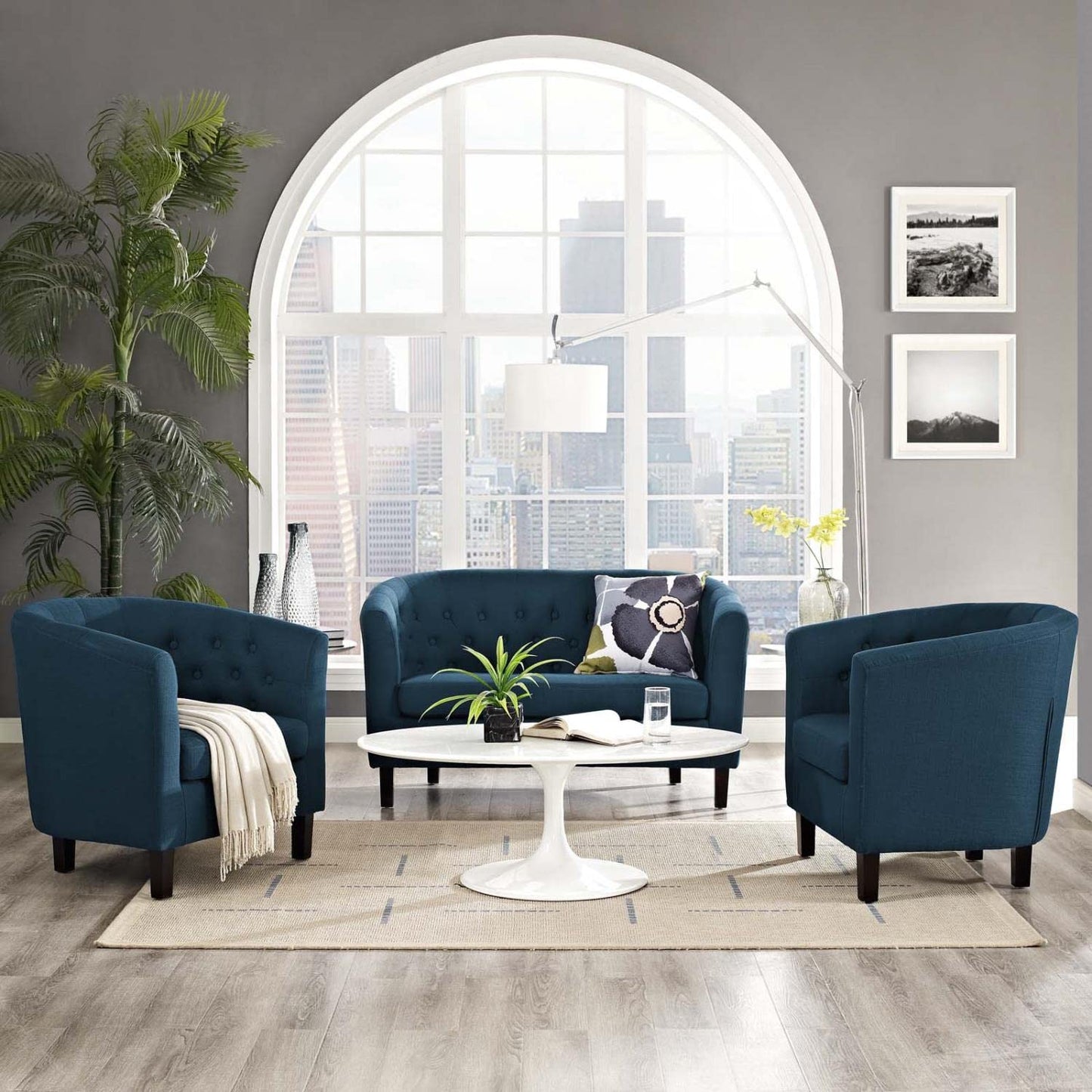 kitchen and dining room sets | CasaFoyer Prospect Button Tufted Upholstered Fabric Sofa Furniture Set | Luxurious Chesterfield Design | Plush Foam Padding | Durable Upholstery | Includes Loveseat & Armchairs | Espresso Stained Legs | Cozy & Inviting Living Room Set | casafoyer.myshopify.com