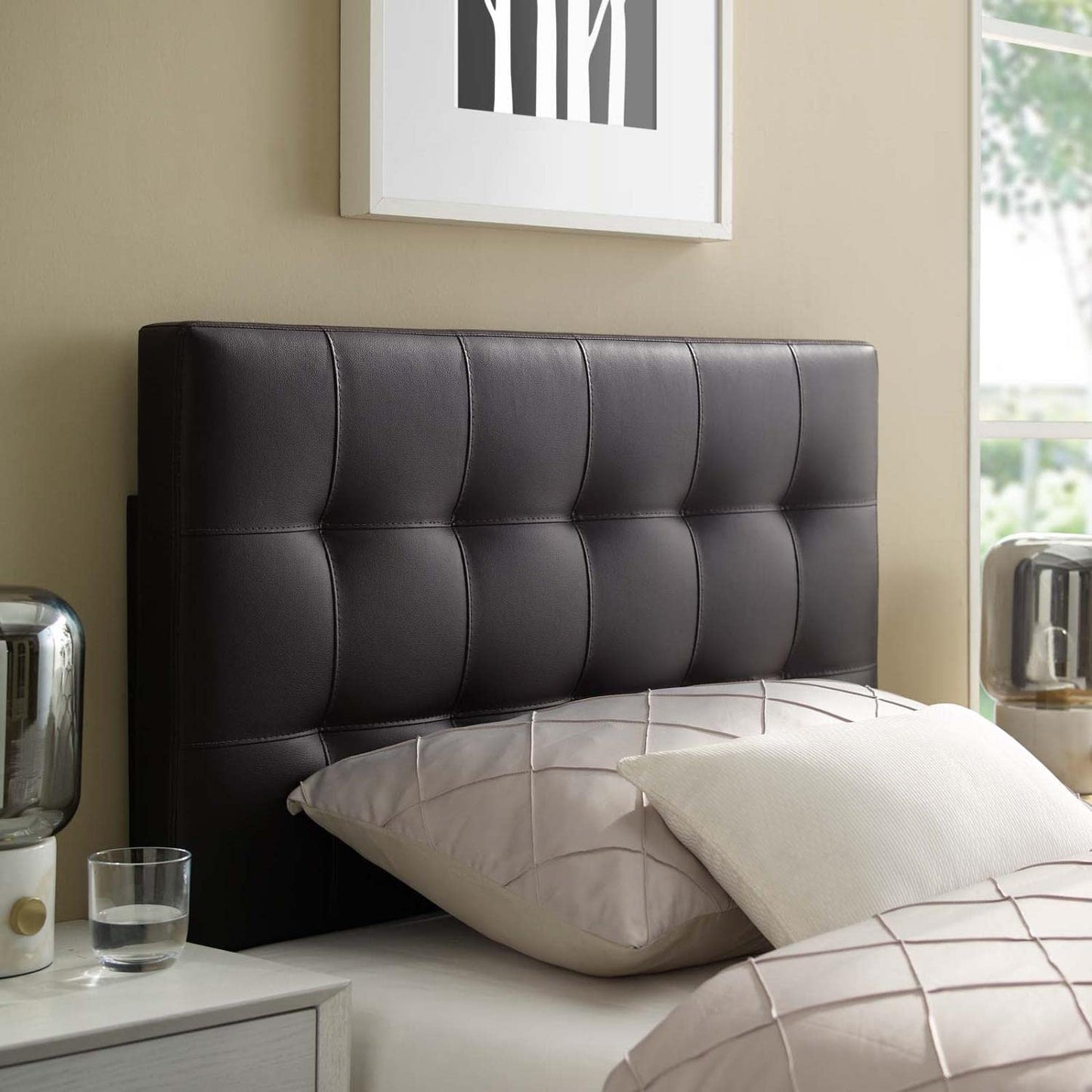 headboards | CasaFoyer  Lily Twin Upholstered Faux Leather Tufted Headboard | Sophisticated & Durable Bedroom Upgrade | casafoyer.myshopify.com