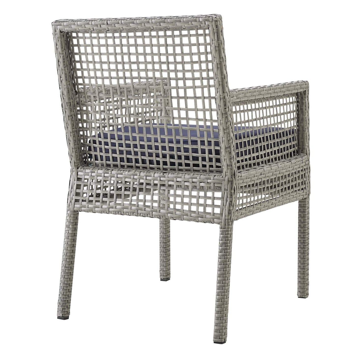 sofas | CasaFoyer Aura Outdoor Patio Dining Arm Chair Set of 2 | Gray Wicker Rattan | Aluminum Frame | All-Weather Cushions | Non-Marking Foot Caps | casafoyer.myshopify.com