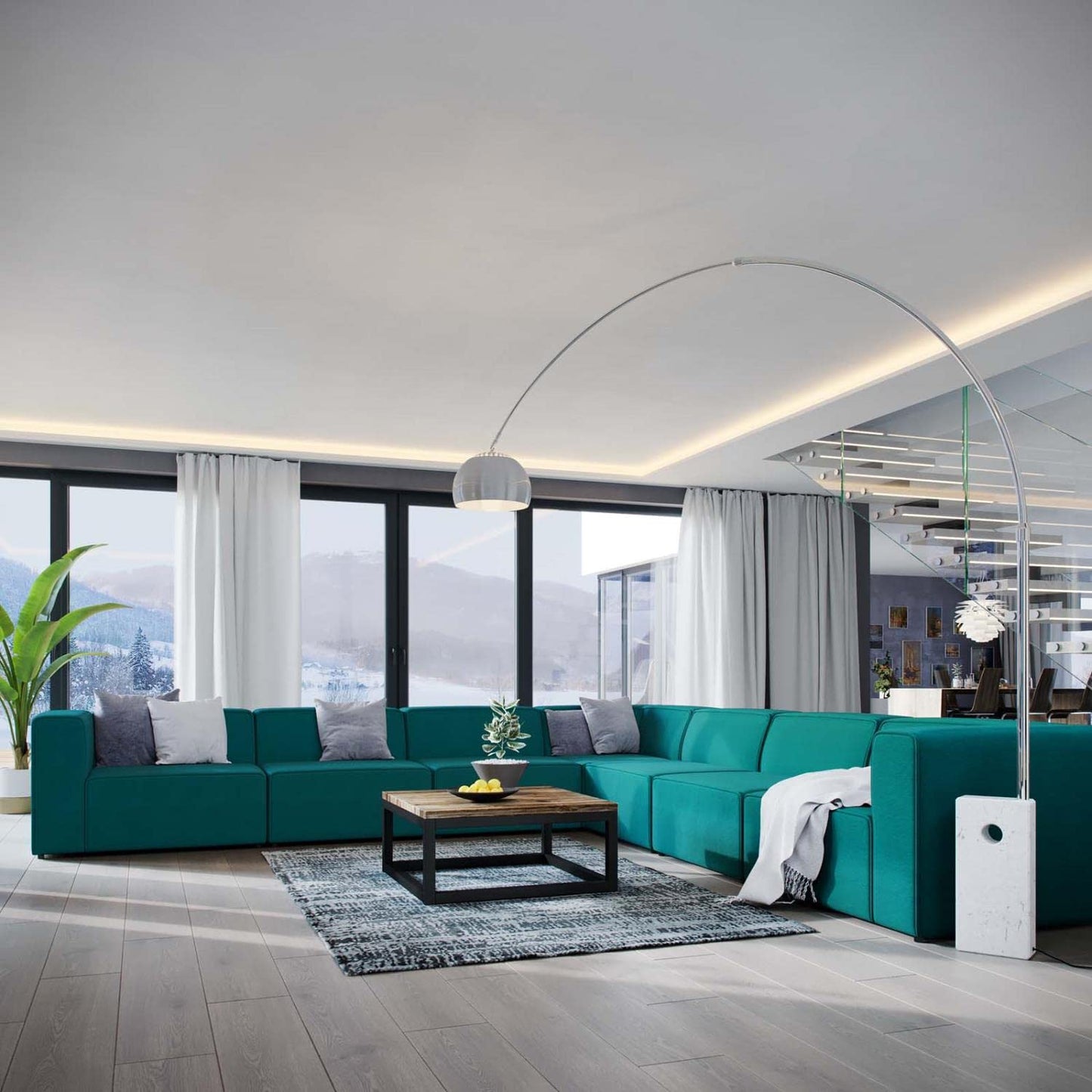kitchen and dining room sets | CasaFoyer Mingle 7-Piece Modular Sectional Sofa Set | Spacious & Comfortable | Polyester Fabric & Sturdy Legs | Ideal for Modern Decors | casafoyer.myshopify.com