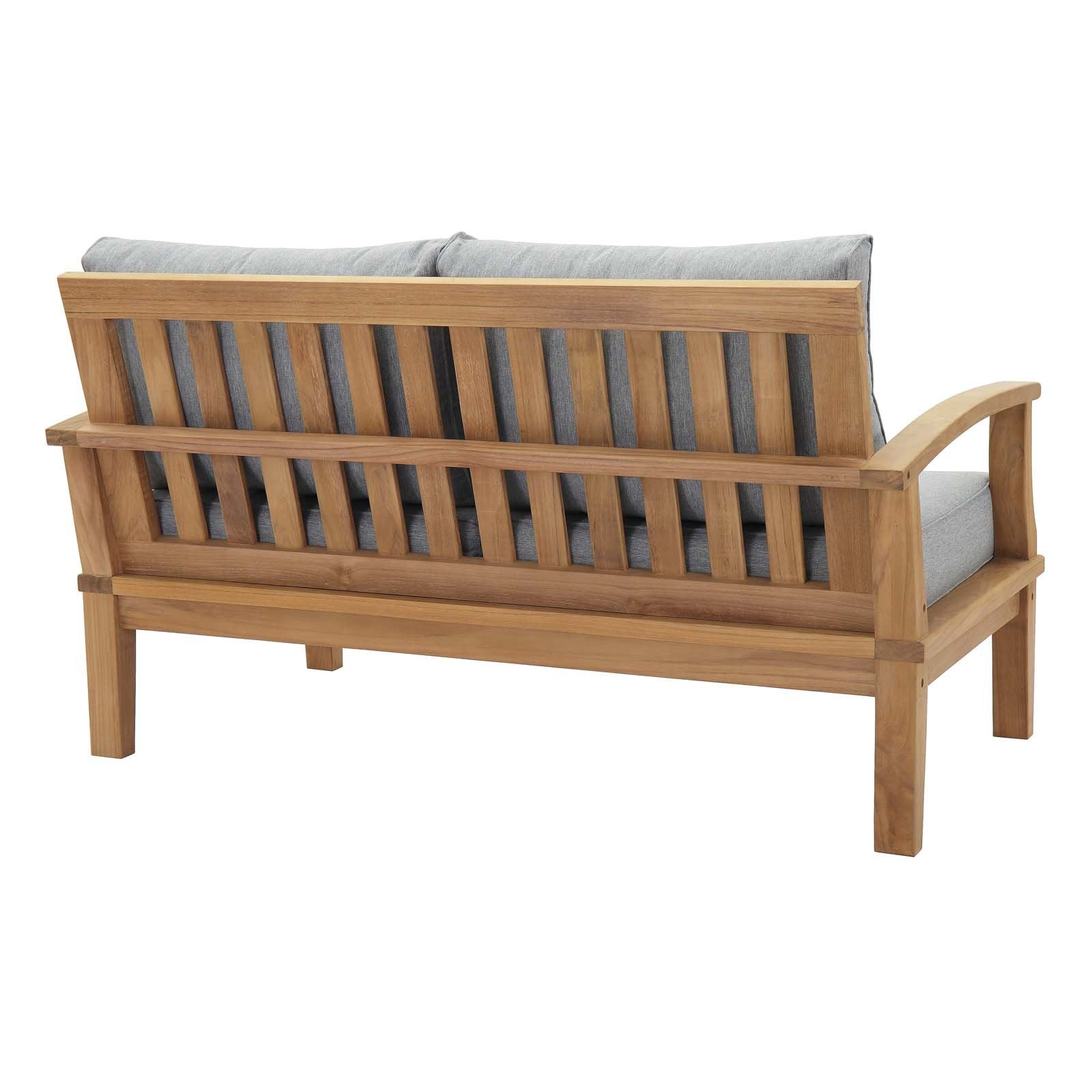 Patio Furniture Sets | Marina Teak Wood Outdoor Patio Furniture Sofa Sectional Set | Luxury, Durable, All-Weather Cushions | Modern Design | Includes Sofa & Armchairs | casafoyer.myshopify.com