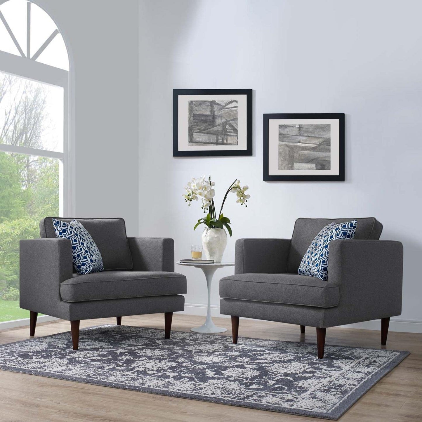 home office desk chairs | CasaFoyer Agile Armchair Set of 2 | Stylish & Versatile Seating | Mid-Century Modern Design | Tapered Wood Legs | Removable Machine-Washable Covers | 441 lbs Weight Capacity | Gray | casafoyer.myshopify.com