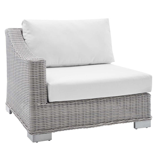 patio bistro sets | CasaFoyer Conway Outdoor Patio Wicker Rattan Left-Arm Sectional Sofa Chair | UV-Resistant | Modular Design | Sunbrella Fabric | Powder-Coated Aluminum Frame | casafoyer.myshopify.com