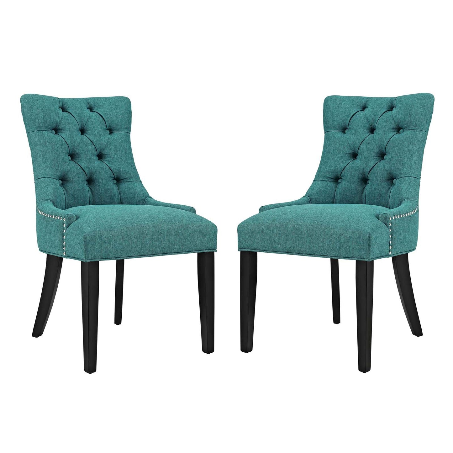 home office desk chairs | CasaFoyer Regent Dining Side Chair Set of 2 | Nostalgic Era Design | Tufted Buttons | Nailhead Trim | Plush Cushion | Polyester Fabric | Non-Marking Foot Caps | casafoyer.myshopify.com