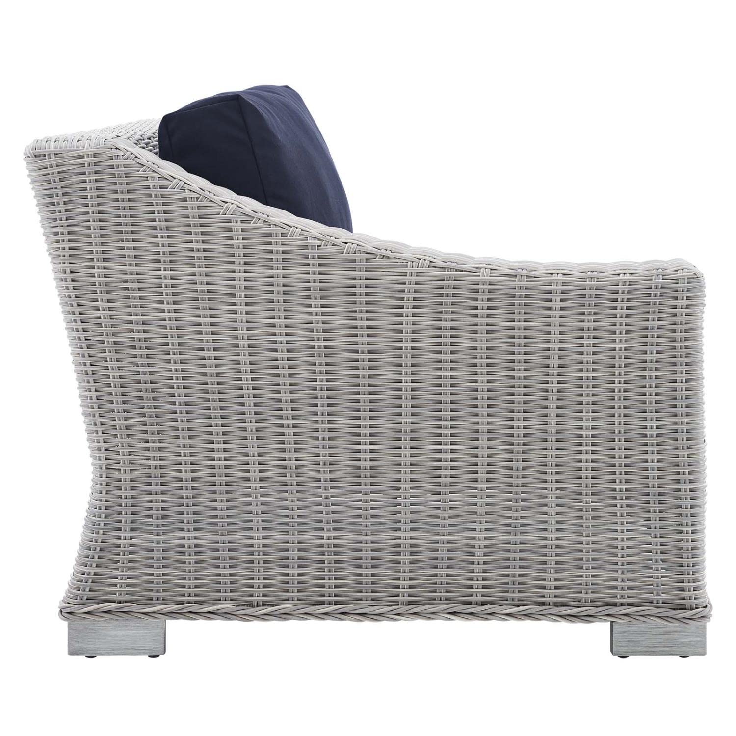 patio bistro sets | CasaFoyer Conway Outdoor Patio Wicker Rattan Left-Arm Sectional Sofa Chair | Light Gray | UV-Resistant | Modular Design | Powder-Coated Aluminum Frame | Sunbrella Cushions | 300 lb Weight Capacity | casafoyer.myshopify.com