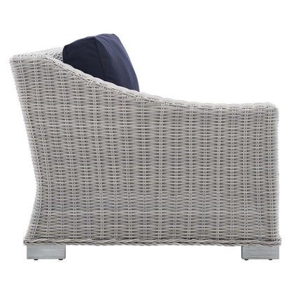 patio bistro sets | CasaFoyer Conway Outdoor Patio Wicker Rattan Left-Arm Sectional Sofa Chair | Light Gray | UV-Resistant | Modular Design | Powder-Coated Aluminum Frame | Sunbrella Cushions | 300 lb Weight Capacity | casafoyer.myshopify.com