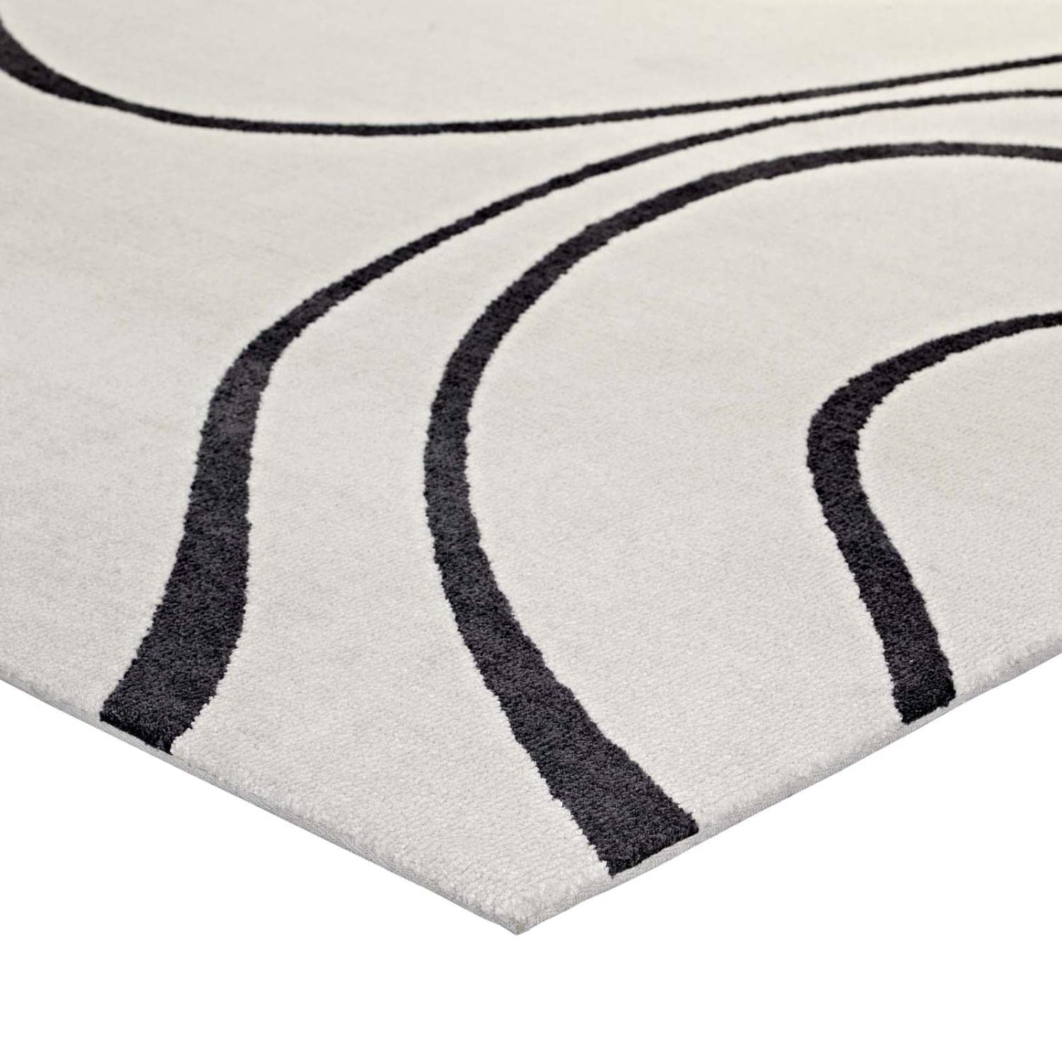 area rugs | CasaFoyer Therese Abstract Swirl Area Rug | Elegant Modern Design | Plush Texture | Stain Resistant | 8x10 Size | Ivory & Charcoal | casafoyer.myshopify.com