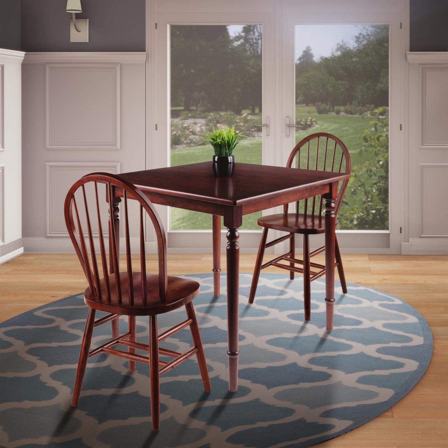 childrens table and chair sets | CasaFoyer  Wood Mornay 3-Piece Dining Set | Elegant Design | Walnut Finish | Sturdy Solid Wood | Compact Size | Easy Assembly | casafoyer.myshopify.com
