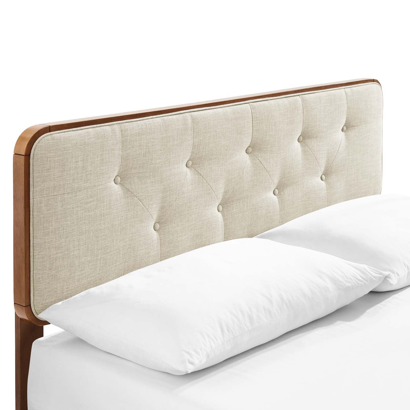 adjustable bed bases | CasaFoyer Bridgette Tufted Wood Full Platform Bed | Modern Design with Retro Details | Wood Grain Frame | Durable Construction | No Box Spring Needed | Suitable for Various Mattress Types | Easy Assembly | Walnut Beige | casafoyer.myshopify.com