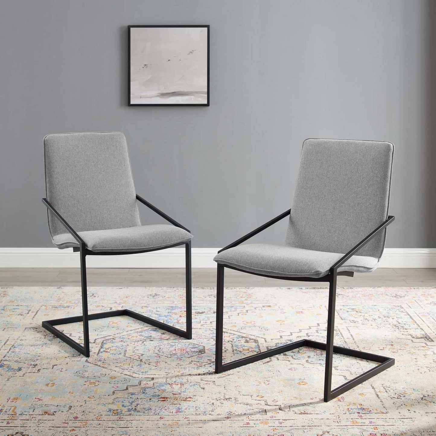home office desk chairs | CasaFoyer Pitch Performance Fabric Upholstered Dining Armchair | Set of 2 | Modern Design | Sturdy Matte Black Frame | Comfortable Foam Seat | Elegant Upholstered Fabric | 330 lbs Capacity | casafoyer.myshopify.com