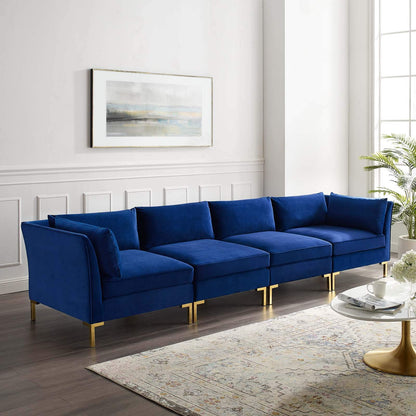 sofas | CasaFoyer Ardent Performance Velvet Sofa | Vintage Modern Glam Deco Style | Luxurious Texture | French Piping | Flexible Sectional Design | Stain-Resistant | Comfortable Foam Padding | Gold Metal Legs | 440 lbs Weight Capacity | casafoyer.myshopify.com