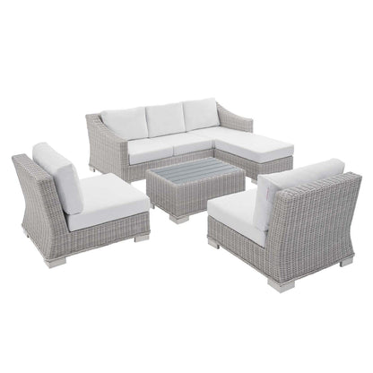kitchen and dining room sets | CasaFoyer Conway Outdoor Patio Sunbrella Wicker Rattan 5-Piece Furniture Set | Stylish & Comfortable | UV-Resistant | Durable | Water-Resistant Covers | Easy Assembly | casafoyer.myshopify.com