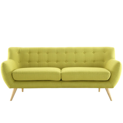 sofas | CasaFoyer Remark Dual Cushion Loveseat | Mid-Century Modern Style | Organic Shape | Natural Wood Legs | Polyester Upholstery | Elegant Button Detailing | Perfect for Cozy Conversations and Contemporary Living Spaces | casafoyer.myshopify.com