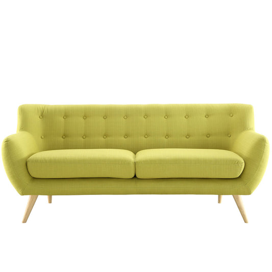 sofas | CasaFoyer Remark Dual Cushion Loveseat | Mid-Century Modern Style | Organic Shape | Natural Wood Legs | Polyester Upholstery | Elegant Button Detailing | Perfect for Cozy Conversations and Contemporary Living Spaces | casafoyer.myshopify.com