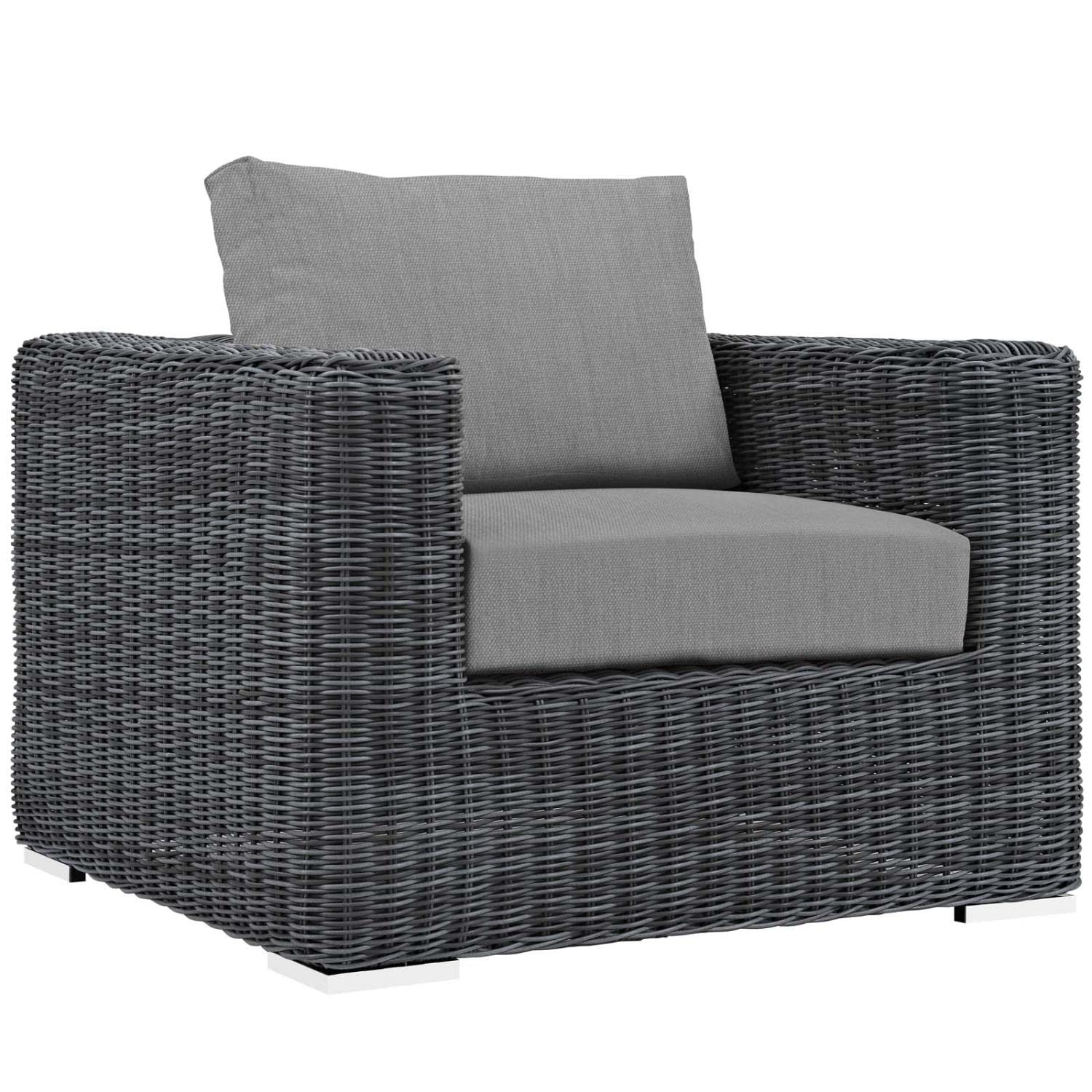 Patio Furniture Sets | Summon Outdoor Patio Sectional Sofa Set | Two-Tone Rattan | Sunbrella Cushions | UV Protection | Aluminum Frame | 7 Piece Set | casafoyer.myshopify.com