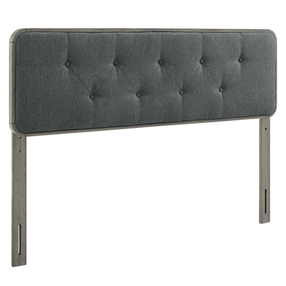 headboards | CasaFoyer Collins Tufted Wood Full Headboard | Modern Retro Style | Organic Aesthetics | Button Tufted Pattern | Wood Grain Frame | Compatible with Billie and Margo Bed Frames | Durable Construction | Customizable Look | Gray Charcoal | casafoyer.myshopify.com