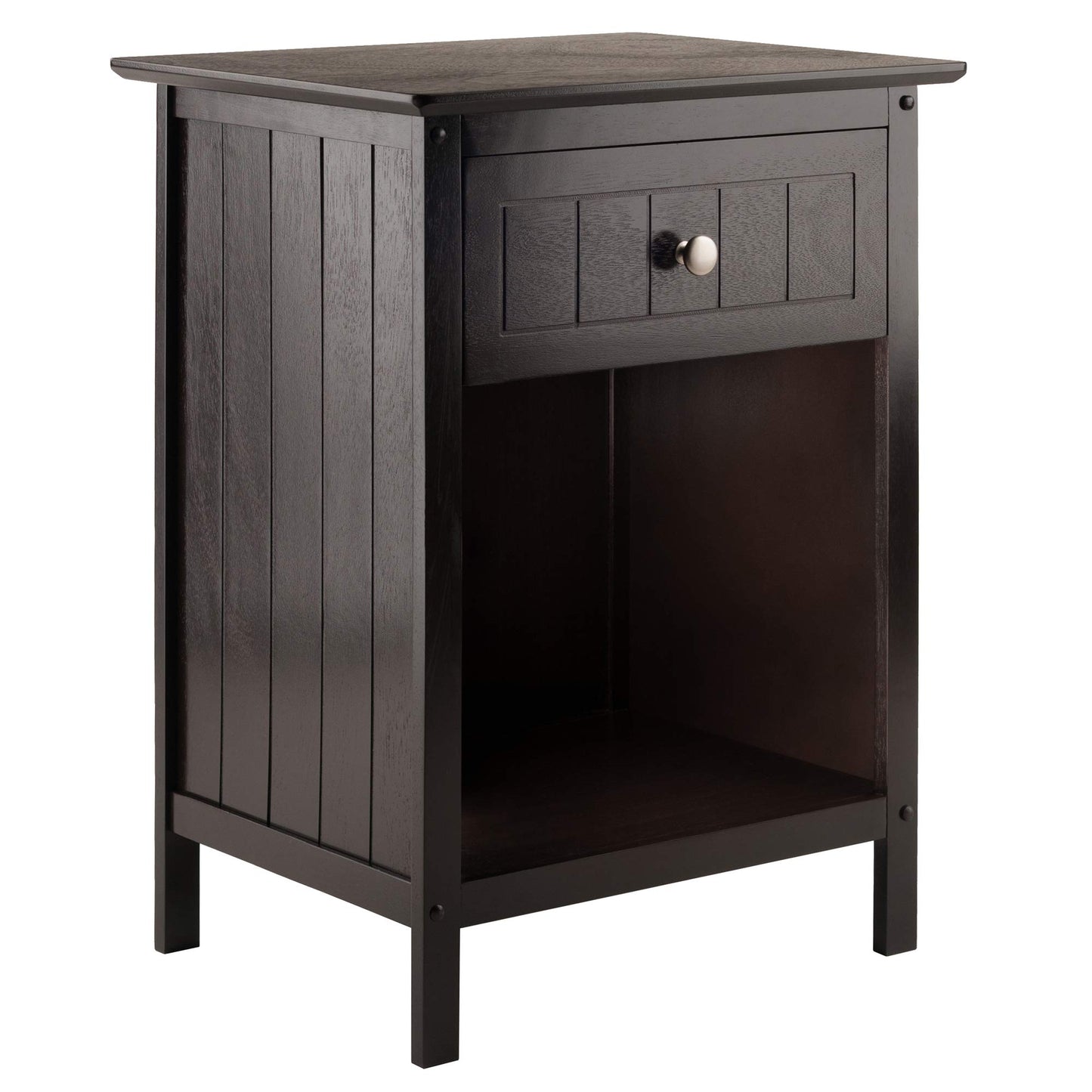 TABLE | Ergode  Wood Blair Accent Table | Versatile End Table, Nightstand, Printer Stand | Ample Storage | Solid & Composite Wood | Dark Coffee Finish | Compact Size | Easy Assembly | 18.9W x 14.9D x 25H | casafoyer.myshopify.com