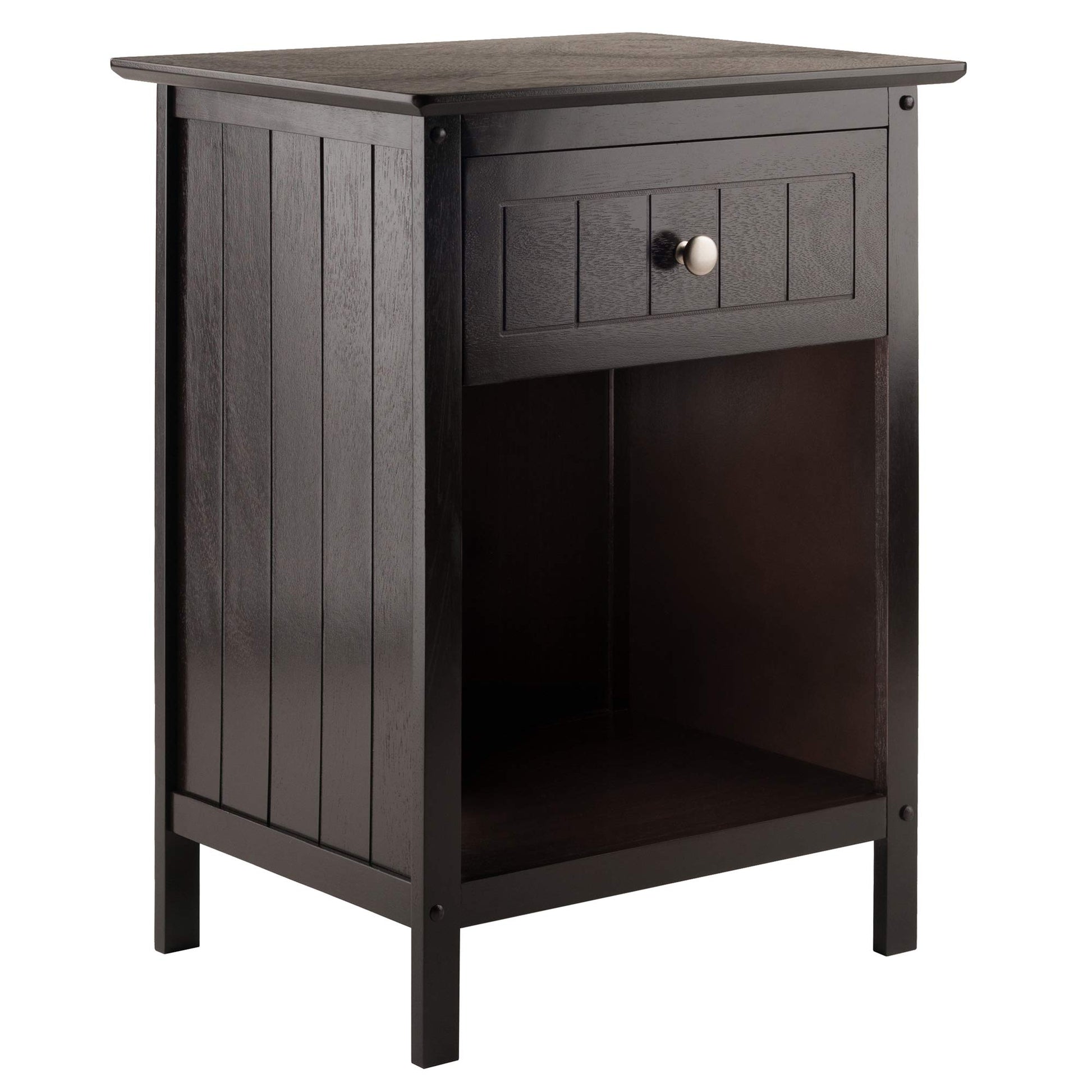 TABLE | Ergode  Wood Blair Accent Table | Versatile End Table, Nightstand, Printer Stand | Ample Storage | Solid & Composite Wood | Dark Coffee Finish | Compact Size | Easy Assembly | 18.9W x 14.9D x 25H | casafoyer.myshopify.com