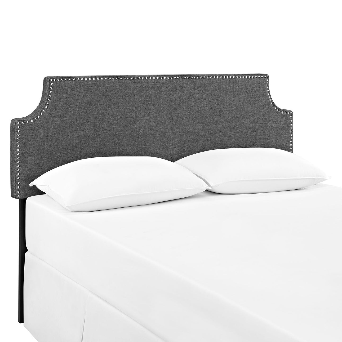 Bed | CasaFoyer  Laura Full Upholstered Fabric Headboard | Sleek Design | Solid Wood Frame | Adjustable Legs | Luxurious Linen Fabric | Gray | casafoyer.myshopify.com