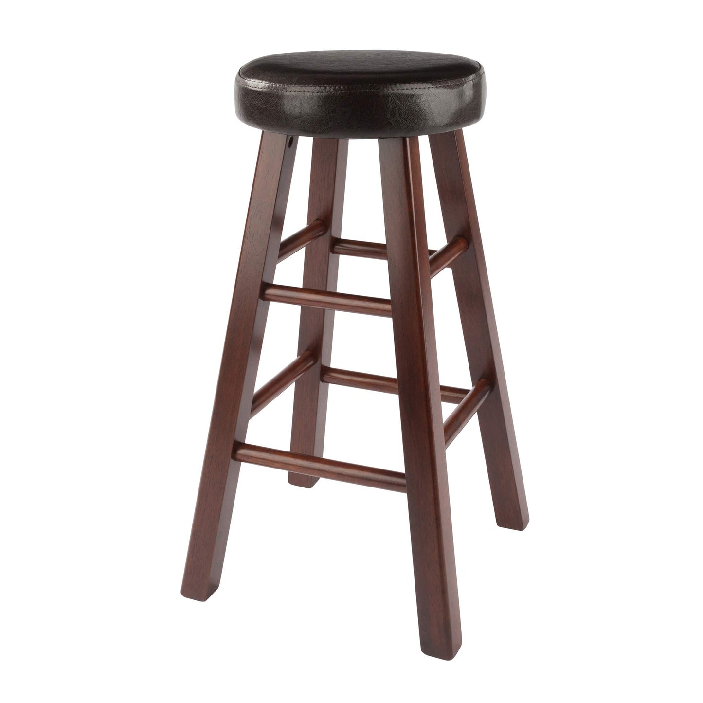 barstools | CasaFoyer  Wood Marta Counter Stools | Solid Wood Construction | Antique Walnut Finish | Cushion Seat | 25.4in Height | Set of 2 | casafoyer.myshopify.com