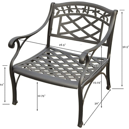 Patio Furniture Sets | COOL & COMFORTABLE | Heavy-Duty Aluminum Outdoor Seating Set | 2 Club Chairs | Black Finish | casafoyer.myshopify.com