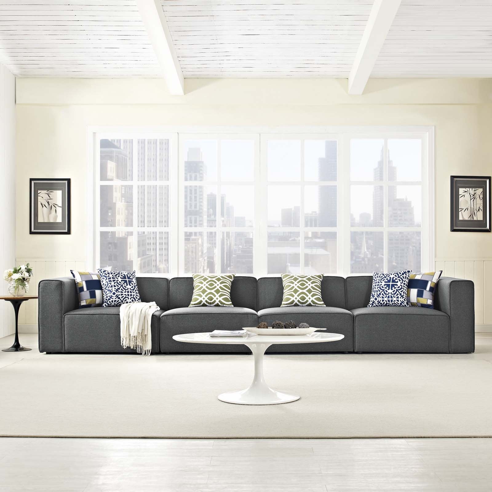 kitchen and dining room sets | CasaFoyer Mingle | 4-Piece Upholstered Fabric Sectional Sofa Set | Spacious & Comfortable | High-Quality Polyester | Perfect for Living or Lounge Room | Gray | casafoyer.myshopify.com